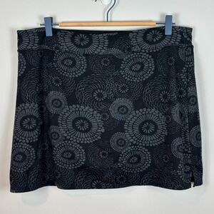 Tranquility Womens Black Medallion Pattern Stretch Skort Size‎ XL Comfort Tennis